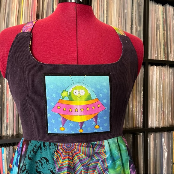 alien superstar patchwork apron top y2k phish 90s 👽 - Picture 9 of 13